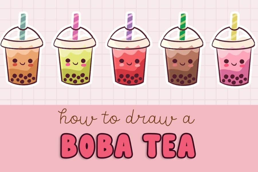 Learn how to draw cute boba tea step by step by step for beginners.