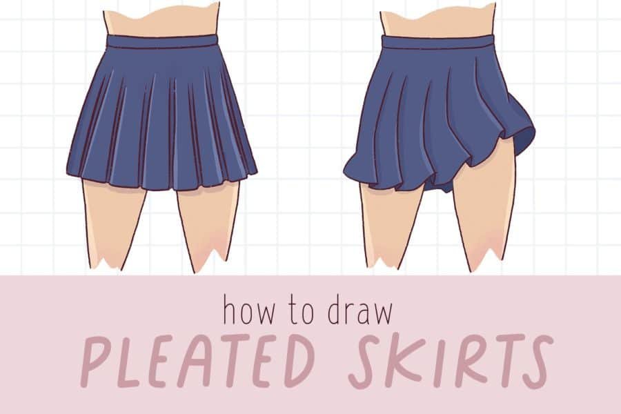 How to draw pleated skirt for an anime girl