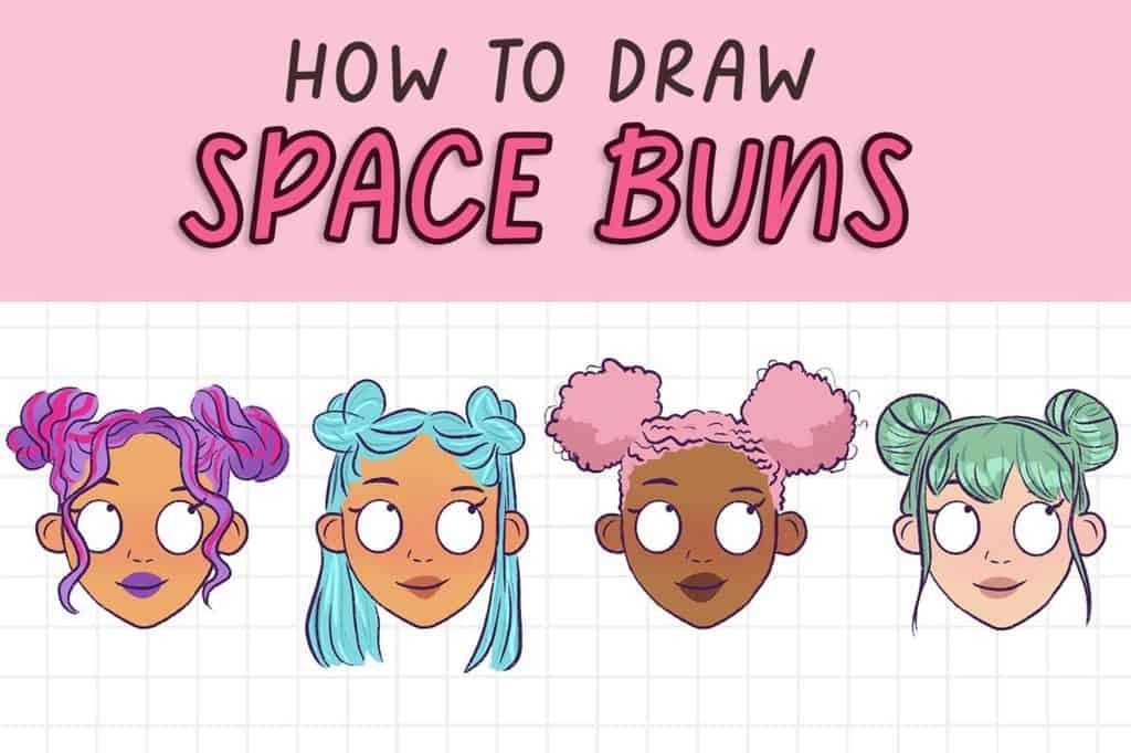 Learn how to draw space buns easily. This is an easy step by step tutorial for beginners and contain multiple space bun drawings for your reference.