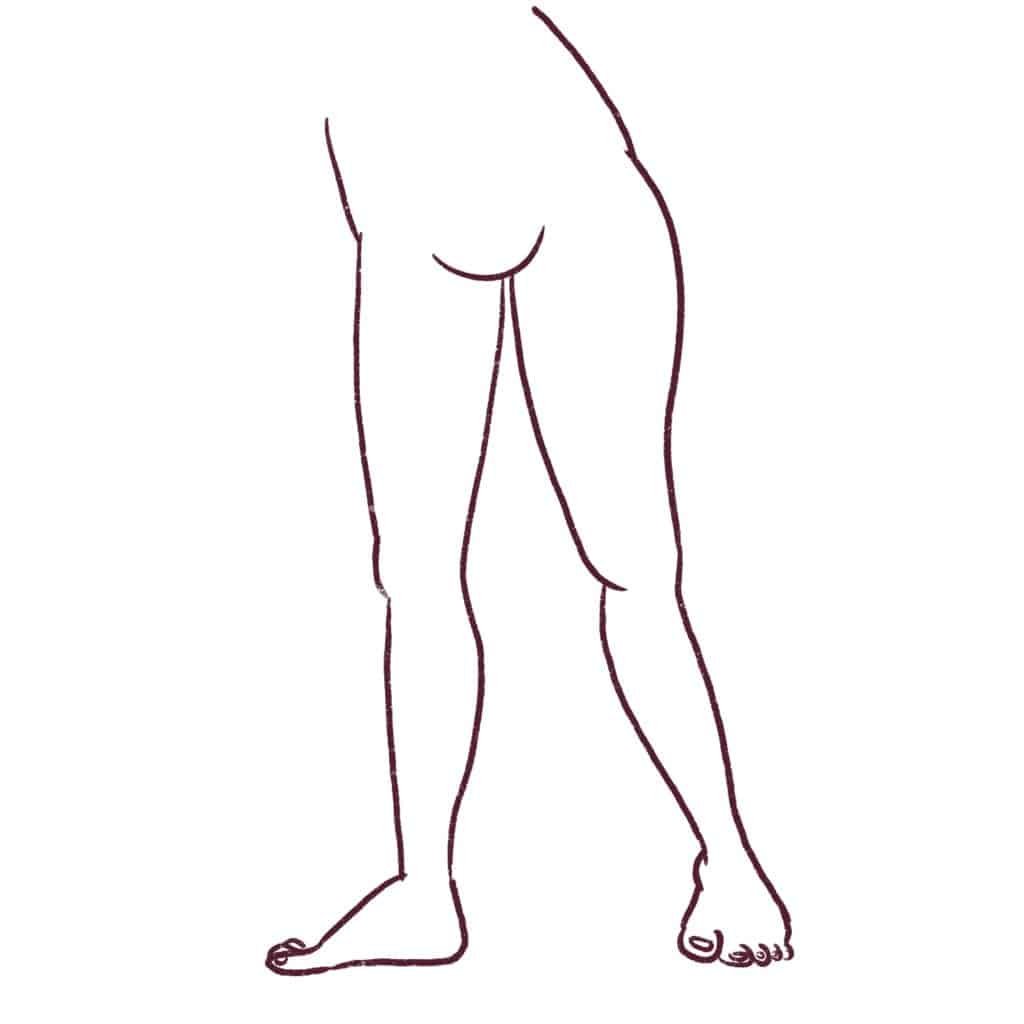 Draw the legs first. 