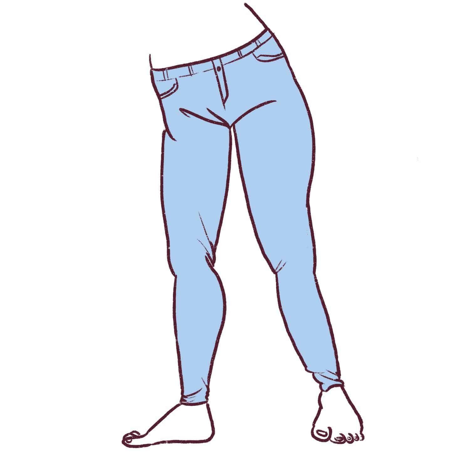 How to Draw Skinny Jeans (Super Easy Tutorial for Beginners)