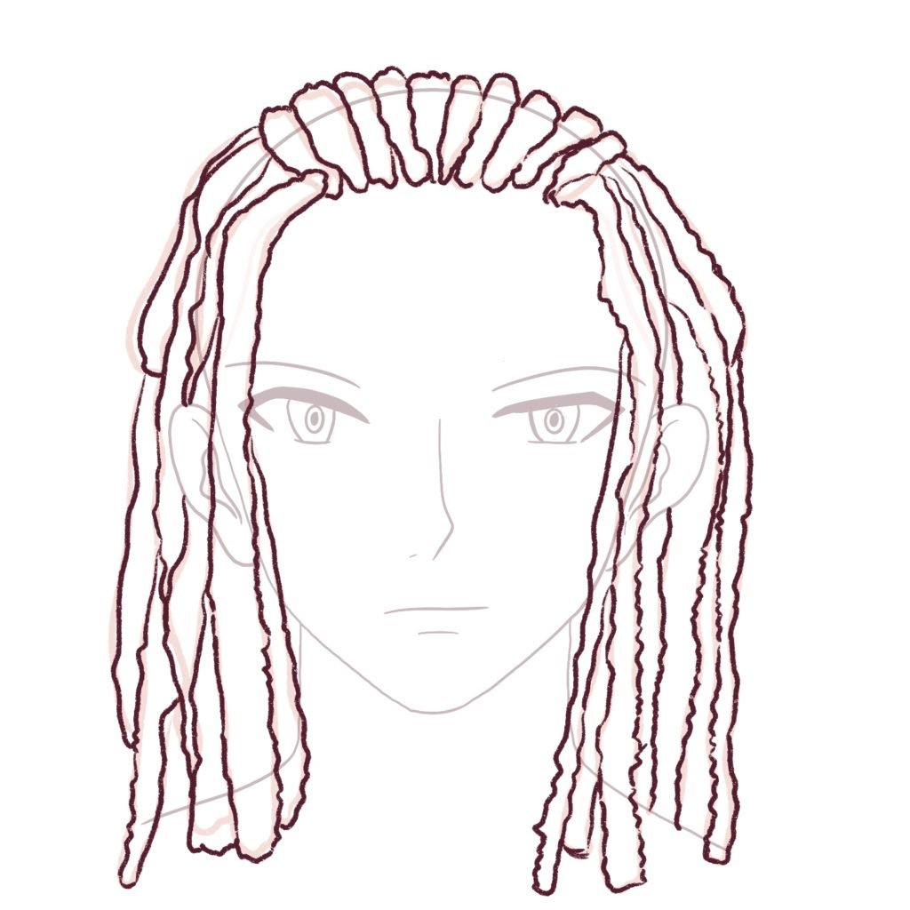 Continue to finish the outline of the dreads