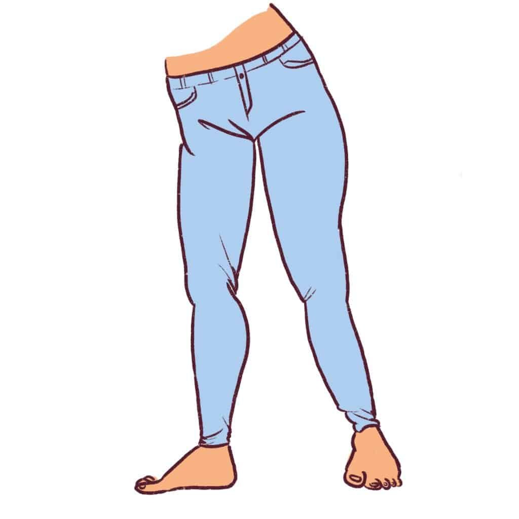 Once you color the skin, you'll have learned how to draw skinny jeans!
