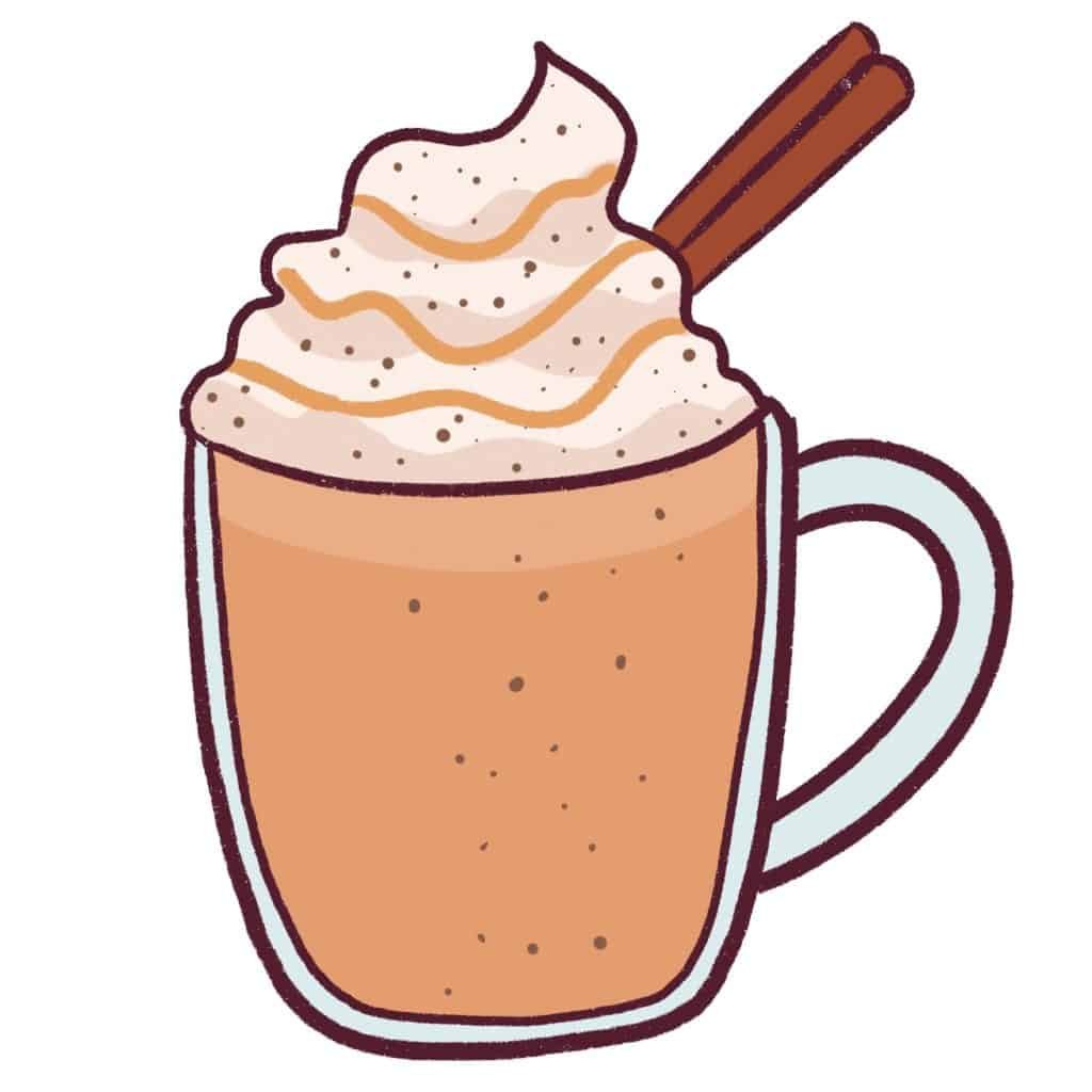 Add a wavy line to indicate the maple syrup on top of the pumpkin spice latte