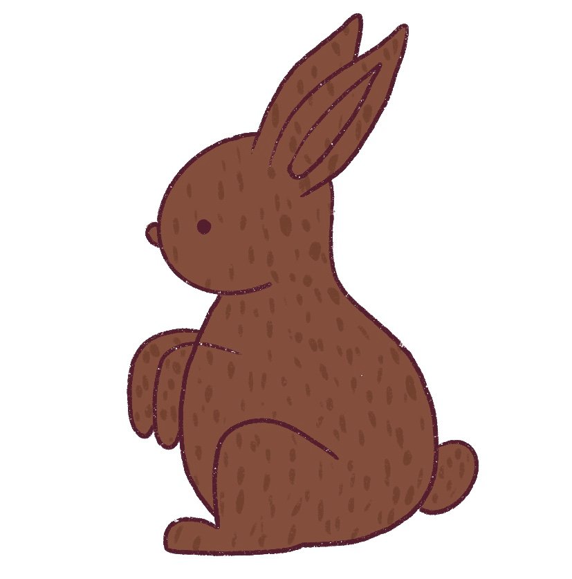 Draw the small chocolate marks on the bunny