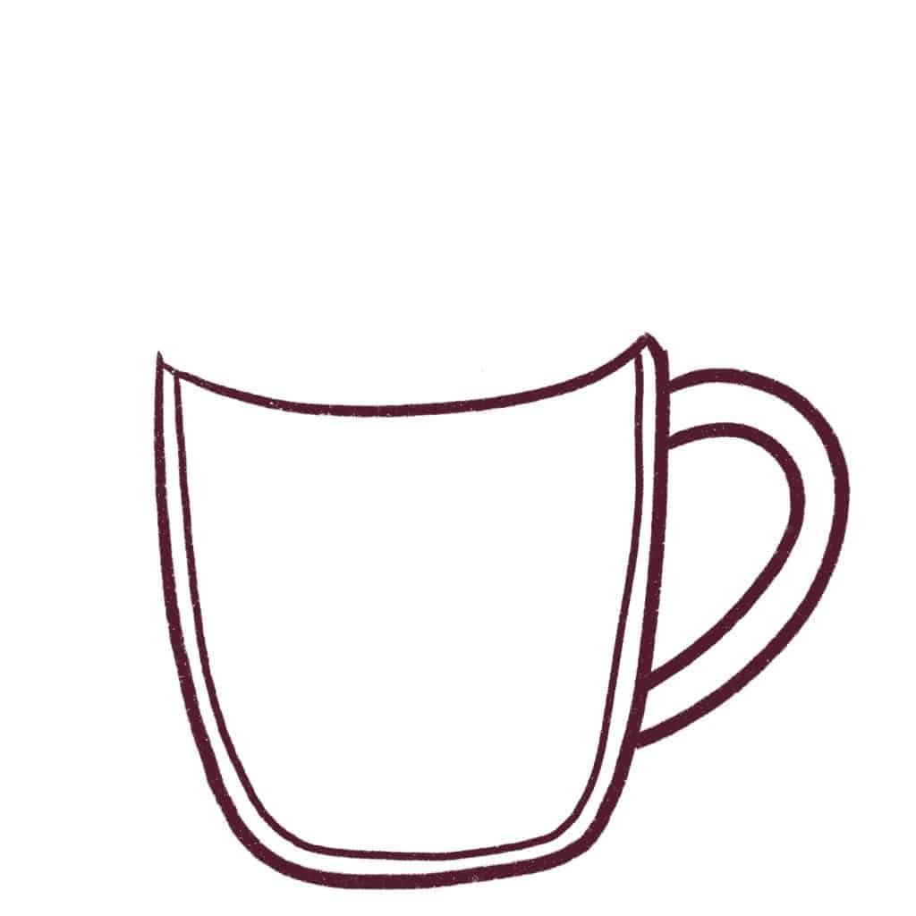 Draw the handle of the mug
