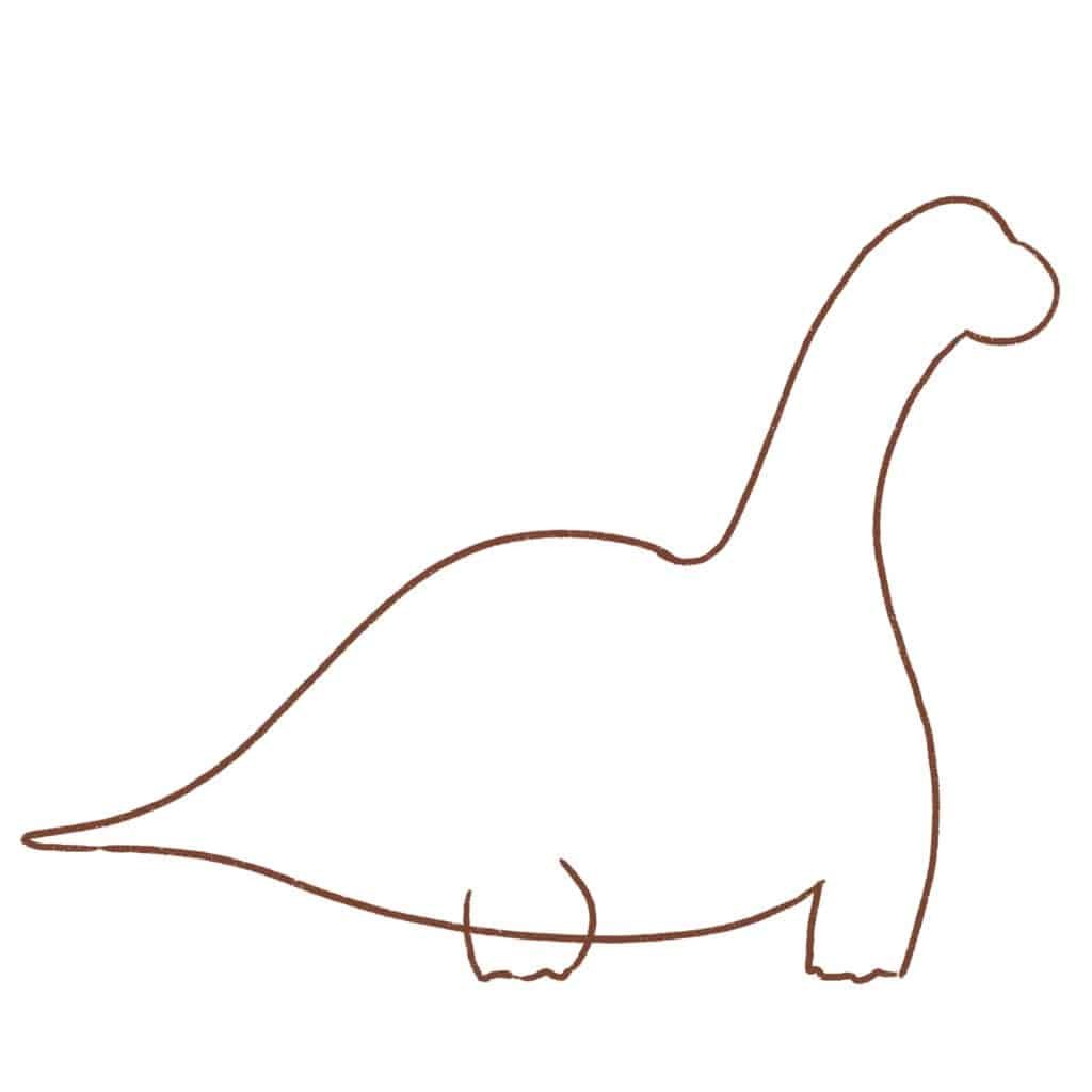 Draw another leg of the dinosaur