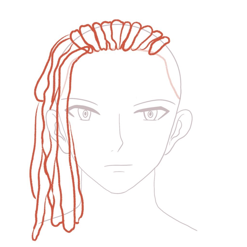 Draw more dreadlocks