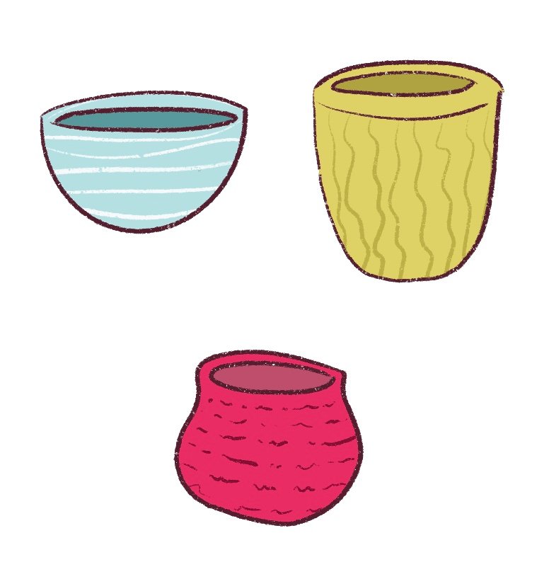 Remember you can draw a variety of pots. 