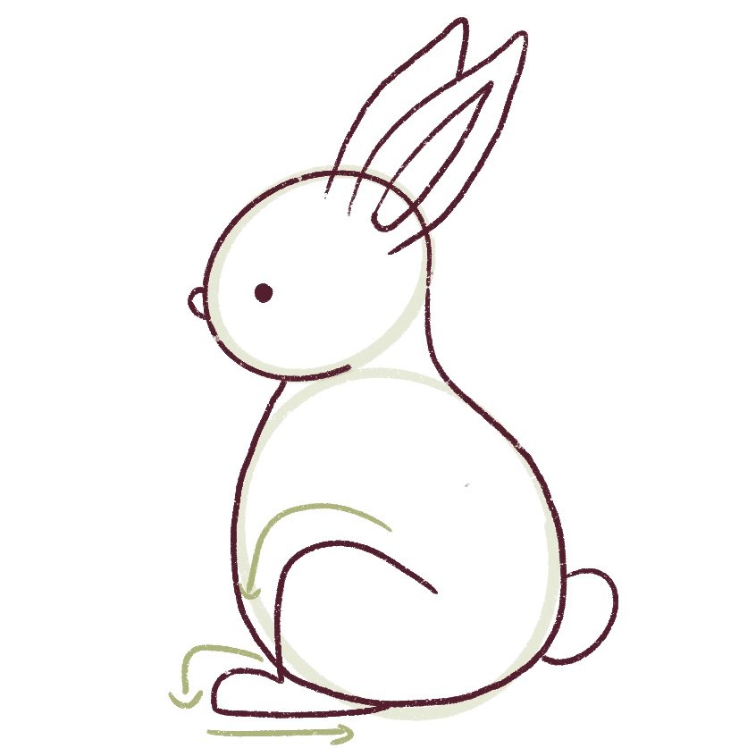 Draw the leg of the bunny
