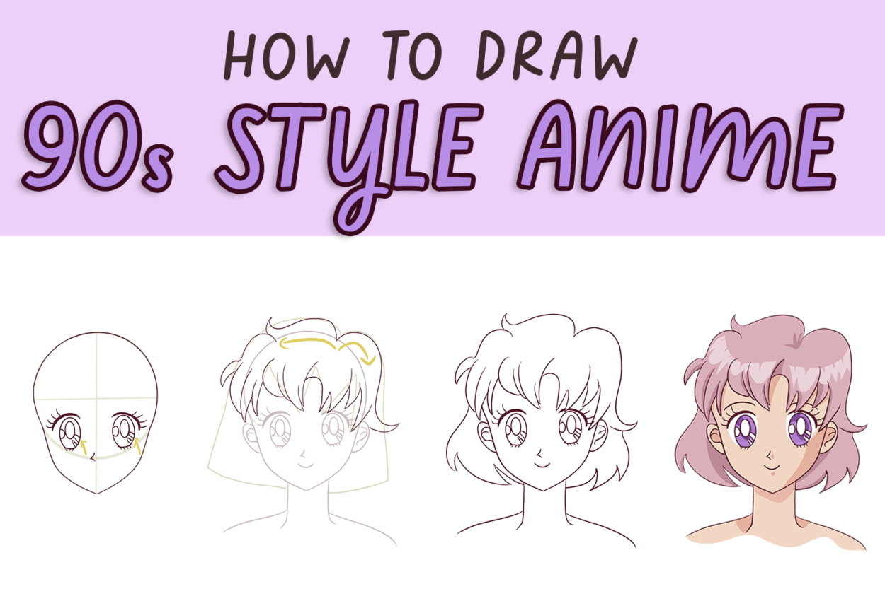 How to Draw 90s Anime Style Girl - [Easy Tutorial for Beginners]