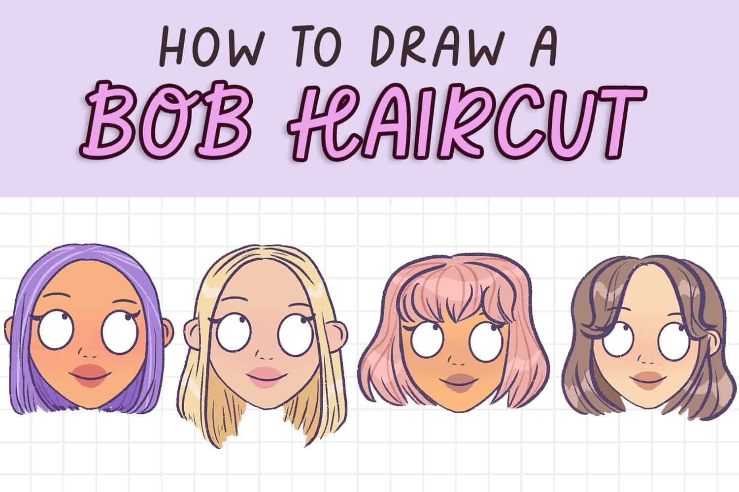 Image of Bob hairstyle drawing easy