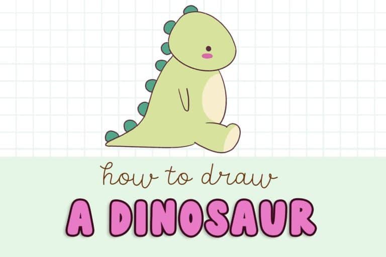 How to draw a cute dinosaur step by step tutorial easy dinosaur drawing for kids