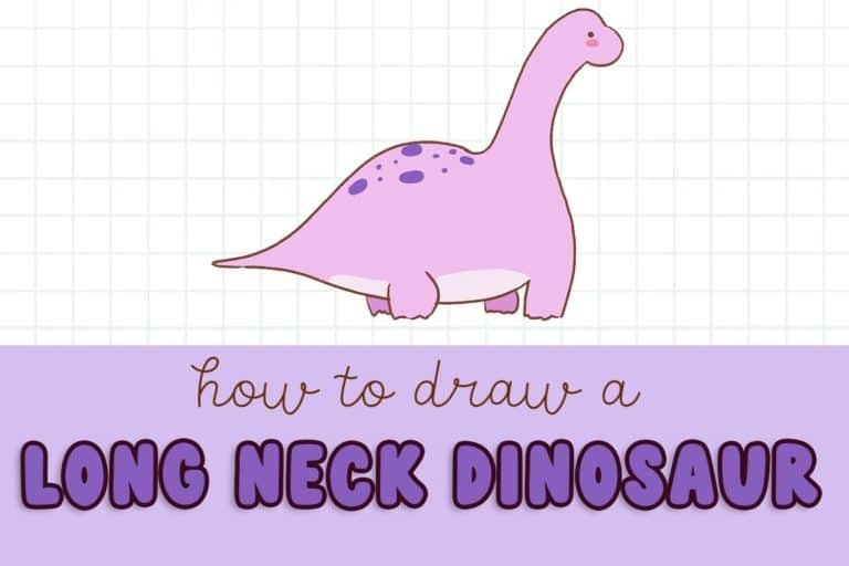 Learn how to draw a cute long neck dinosaur
