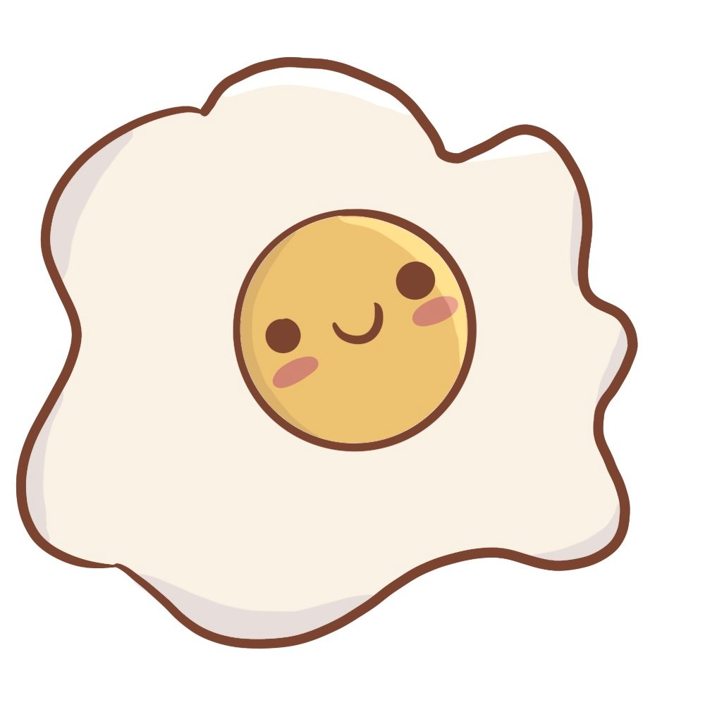 Add highlights and you've learned how to draw a kawaii fried egg
