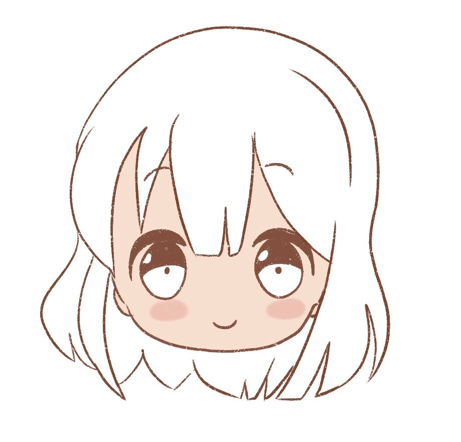 Color the chibi face and add 2 blush spots