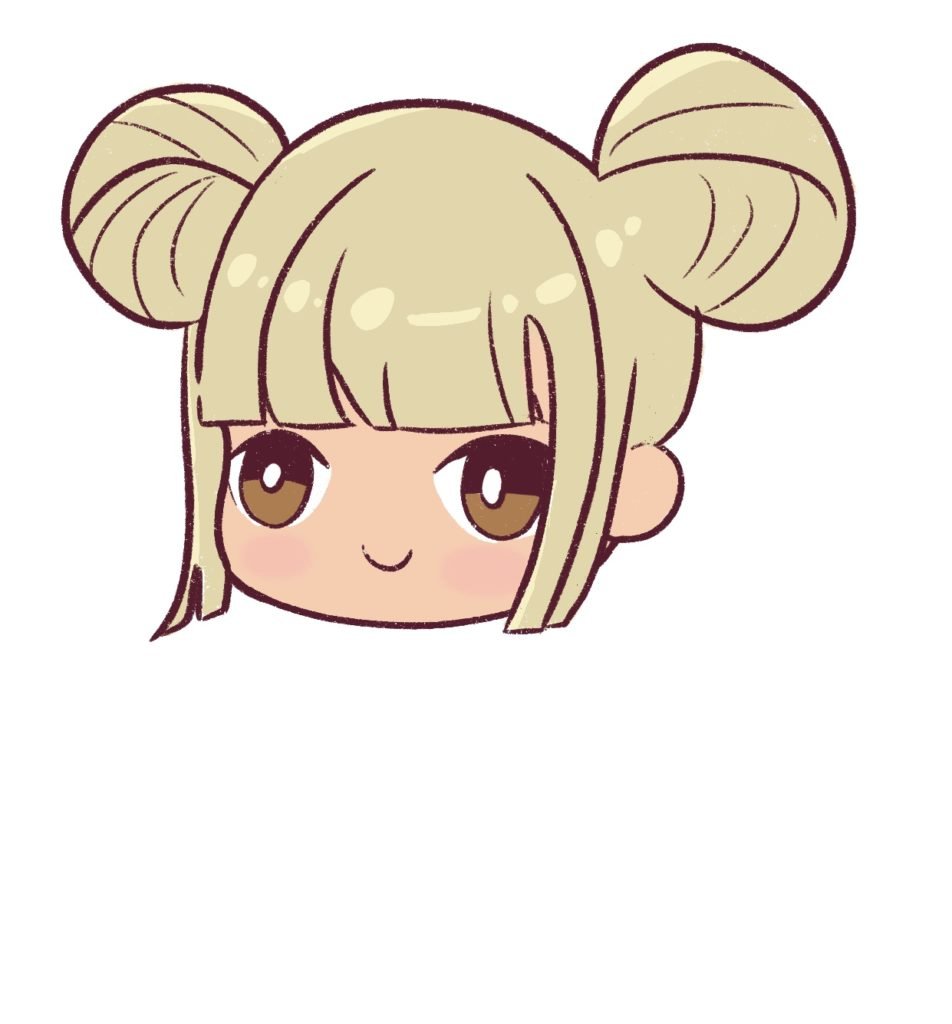 Draw the highlights on the chibi hair