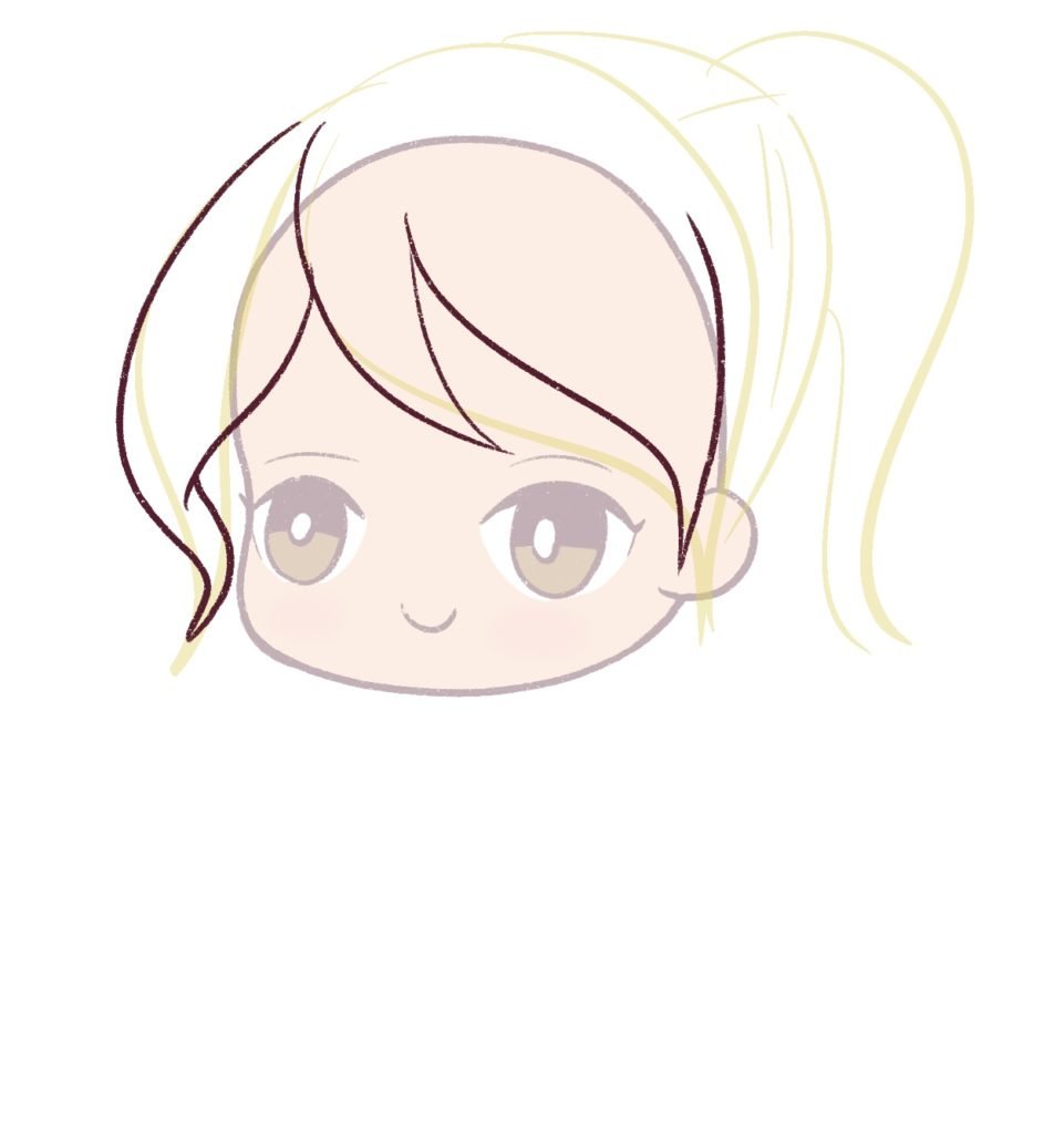 how to draw anime hair in a bun