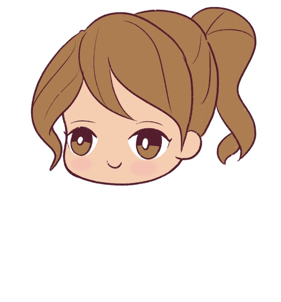 Color the chibi hair with a base color