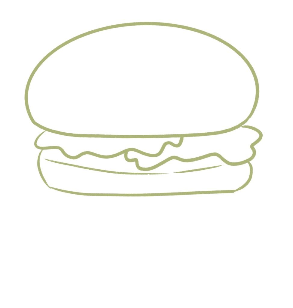 Draw the patty of the burger