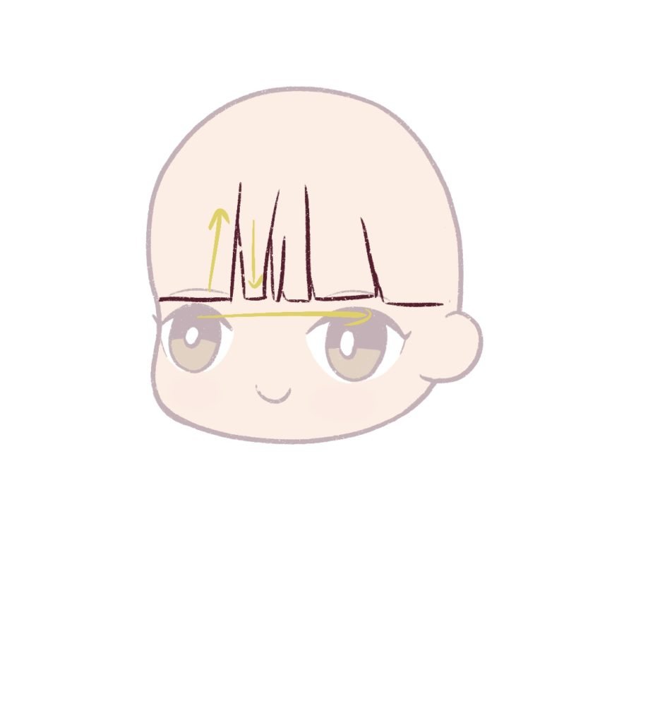 Draw the bangs