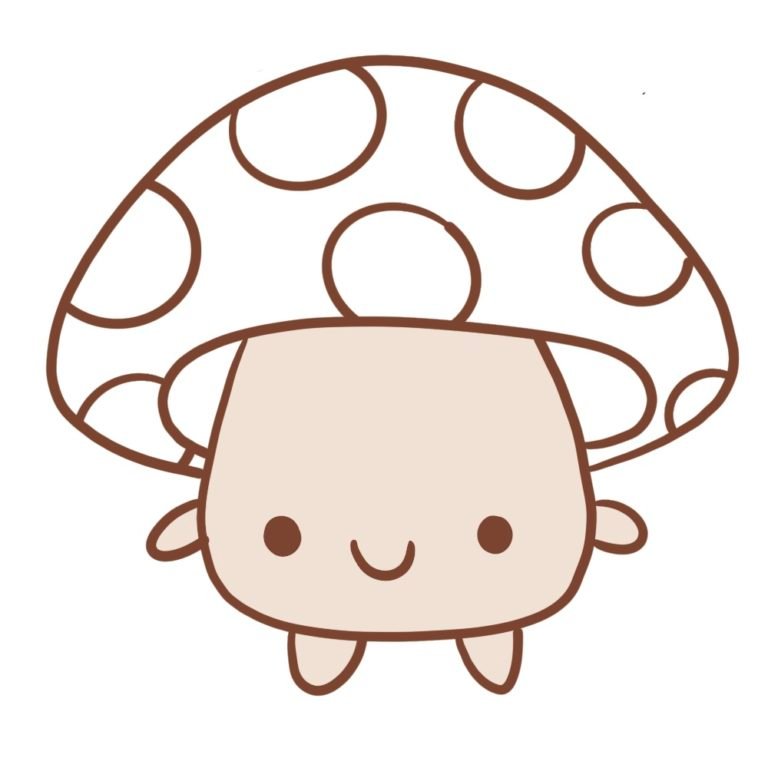 How to Draw a Cute Chibi Mushroom - Draw Cartoon Style!