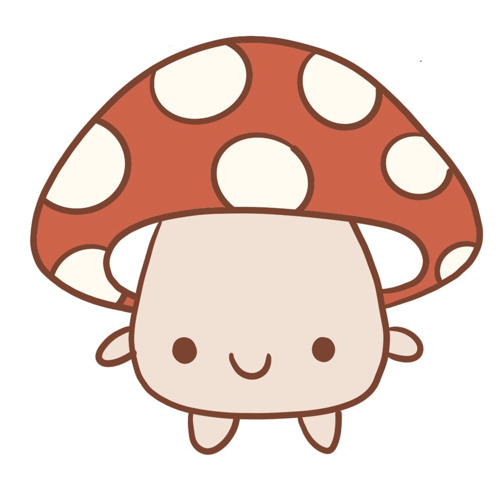 Color the cap of the mushroom