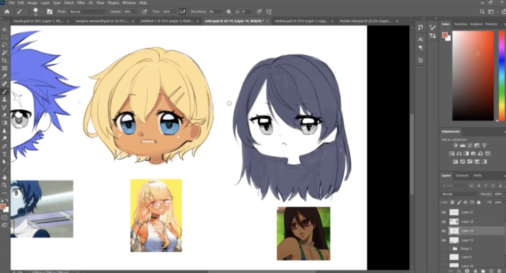 Learn how to color chibi hair