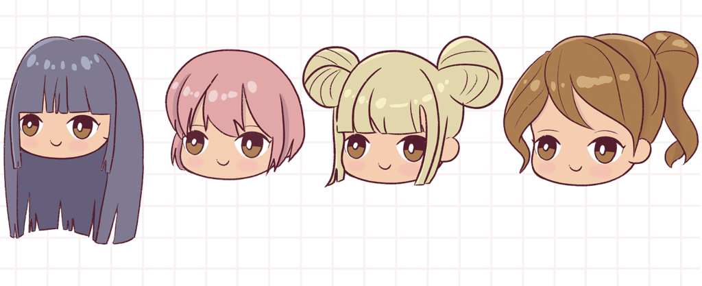 different types of chibi hair you will learn to draw today