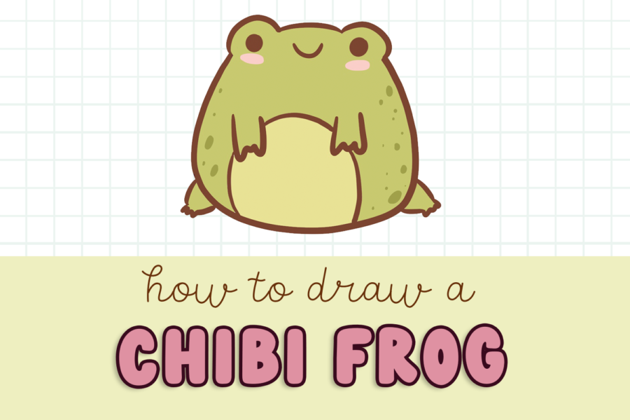 How to draw a cute chibi frog step by step easy cute frog drawing