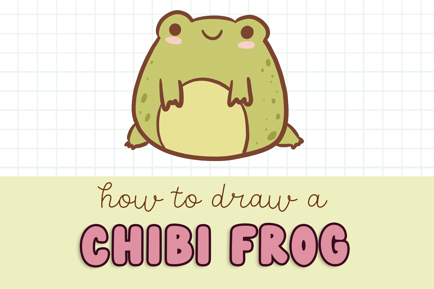 how to draw a cute chibi frog step by step