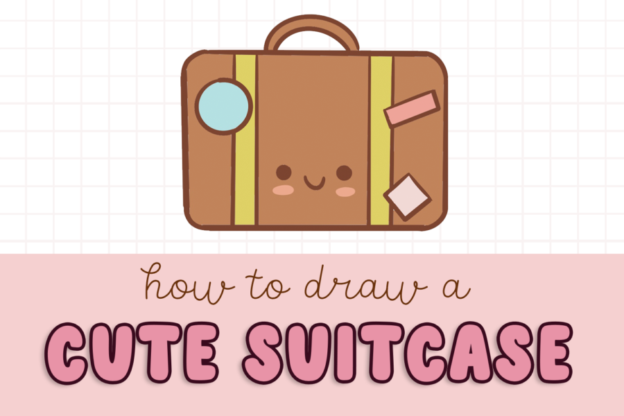 How to draw a cute suitcase step by step