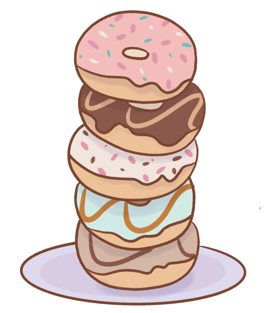 Add shadows to your stack of doughnuts and you'll officially have learned how to draw a stack of doughnuts