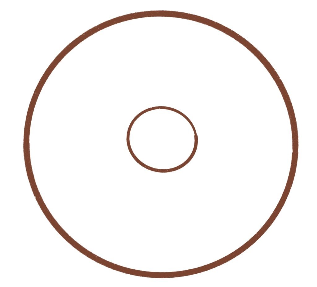 Draw a concentric circle inside the previous circle