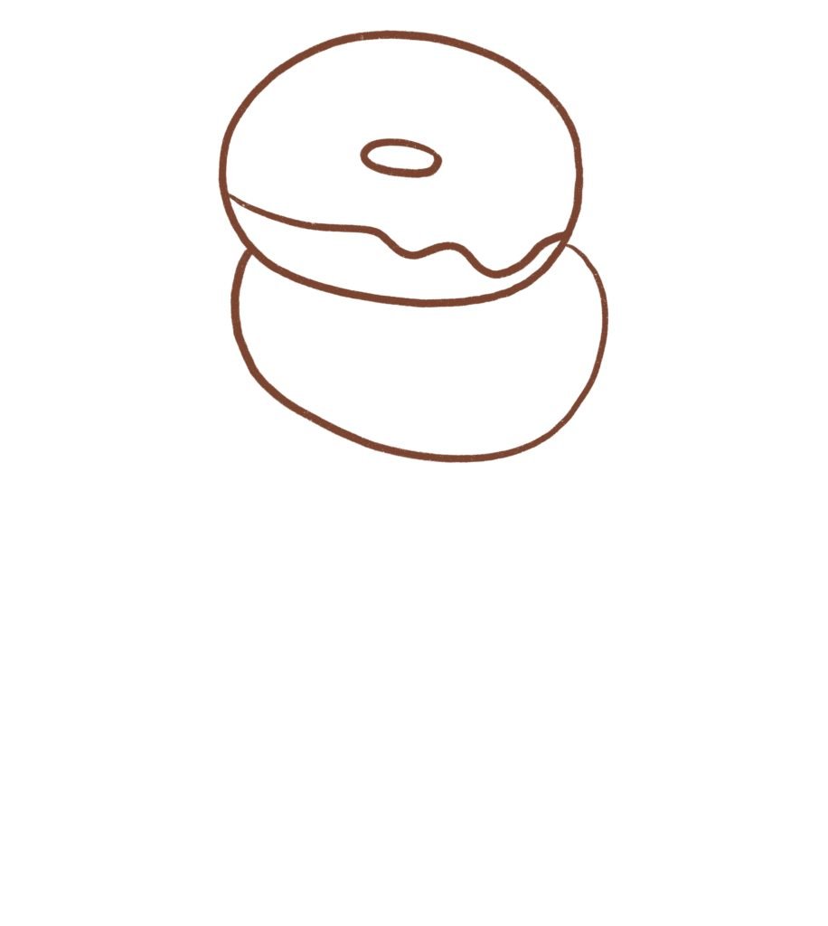 Draw a second doughnut underneath the first