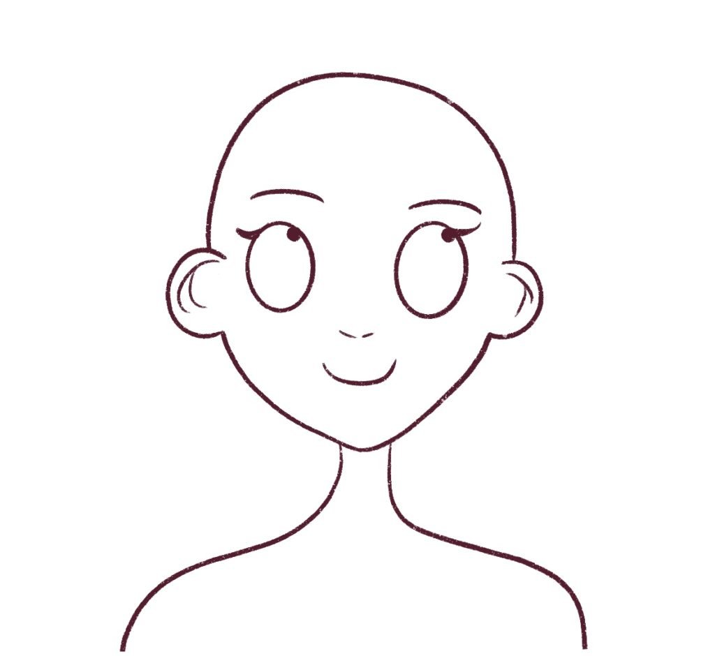 Draw an outline of the head.