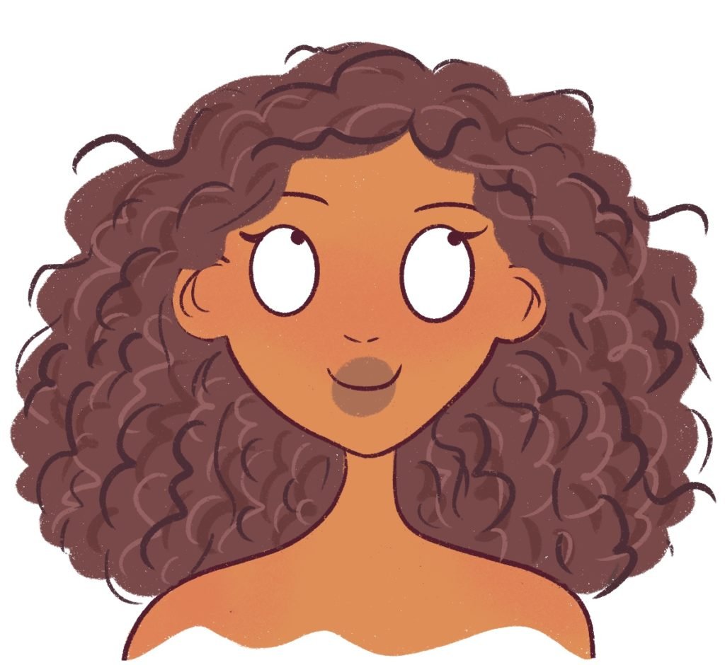 Draw stray curls outside the hair to make the curls more heavy and realistic.