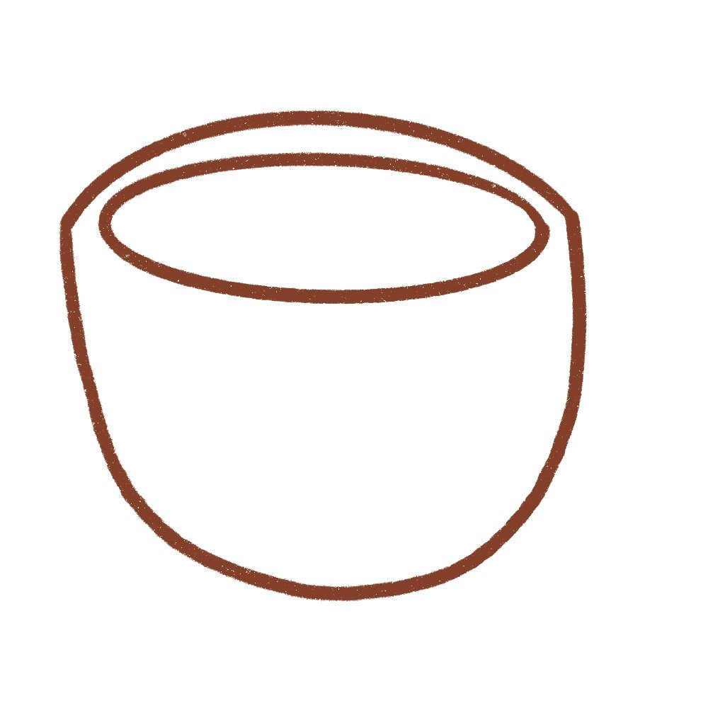 Draw the hole in the mug where the coffee will be.