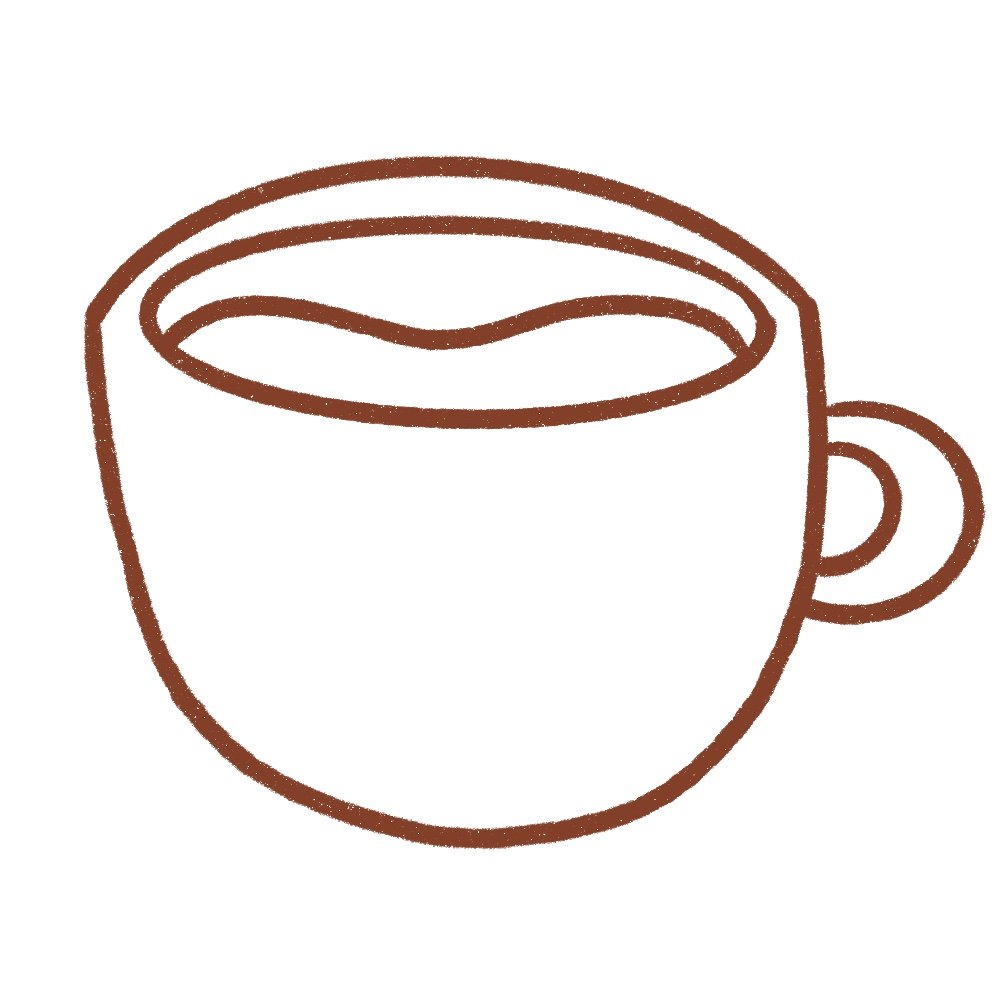 Draw the handle of the coffee mug.