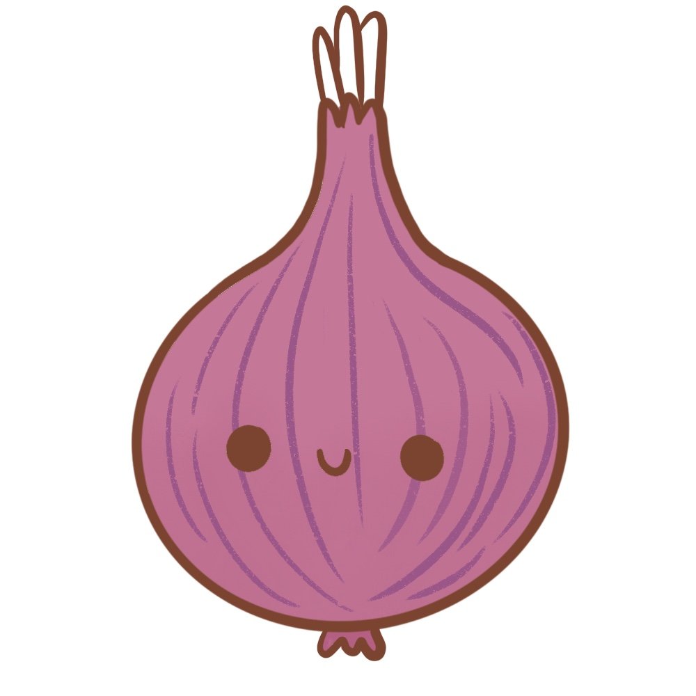 Add dark purple streaks to the onion