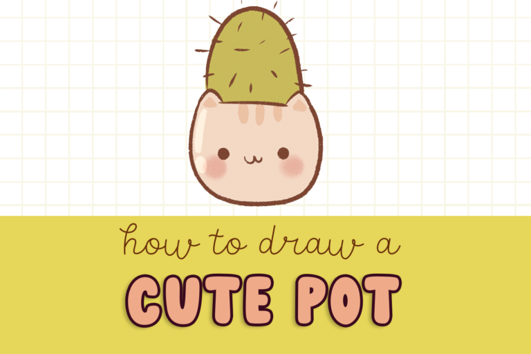 in this post you will learn how to draw a cute pot with a cactus