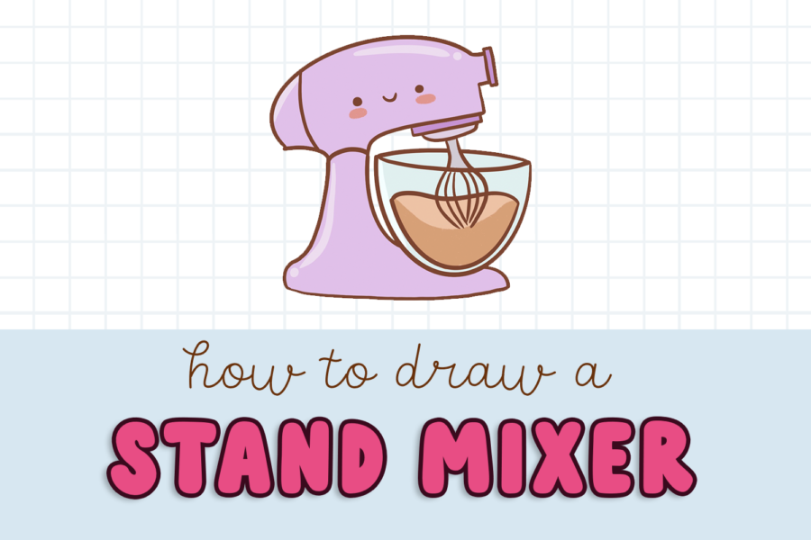 How to draw a stand mixer step by step.
