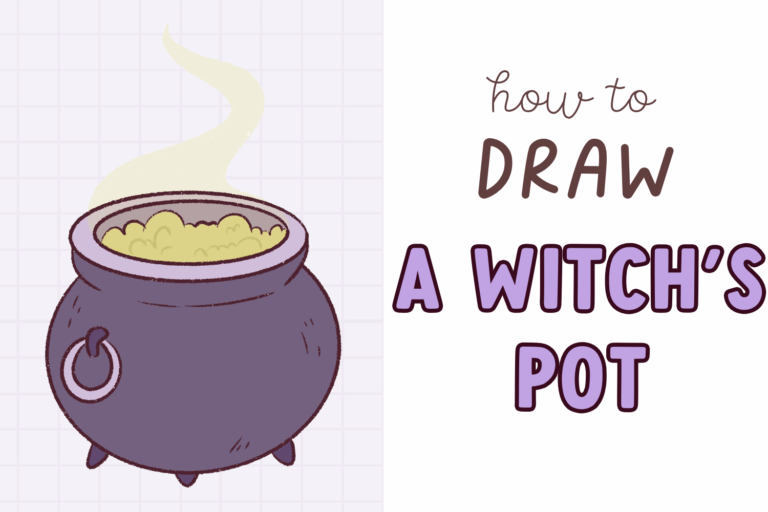 How to Draw a Cute Witch's Pot Easy for Kids and Beginners