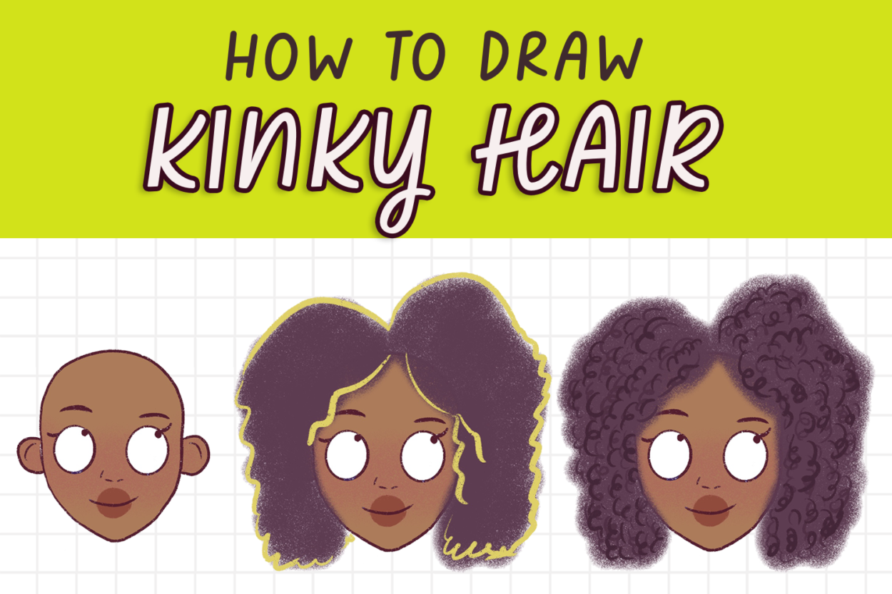 How to Draw Kinky Hair Easy Step By Step for Beginners