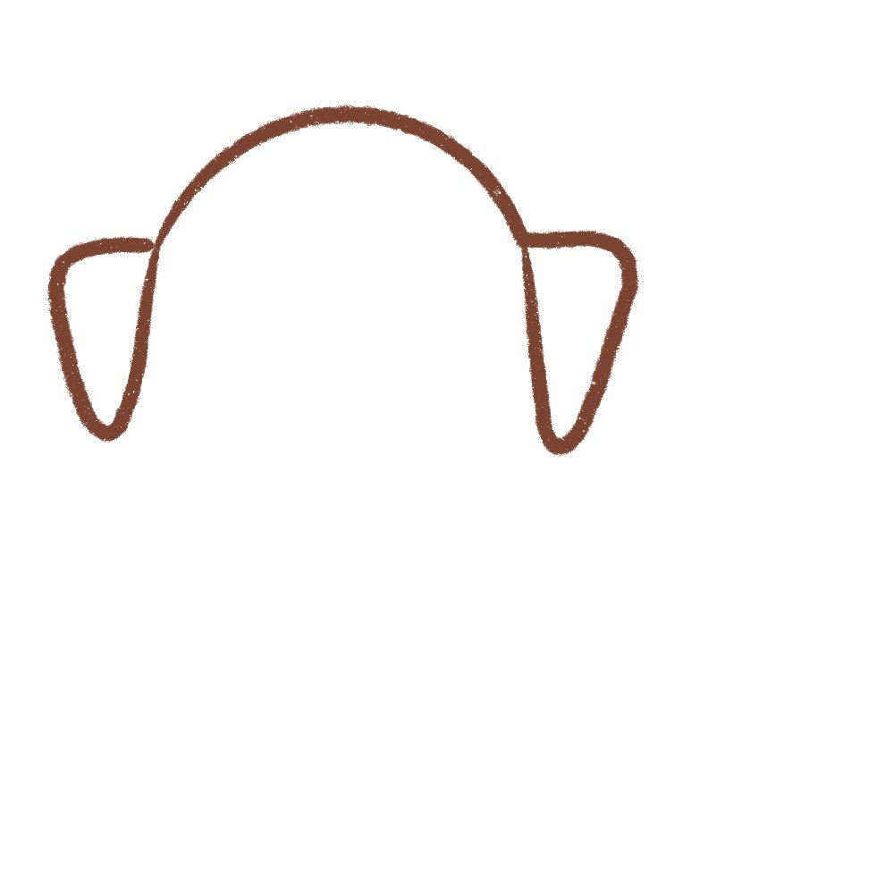 draw the dog's ears