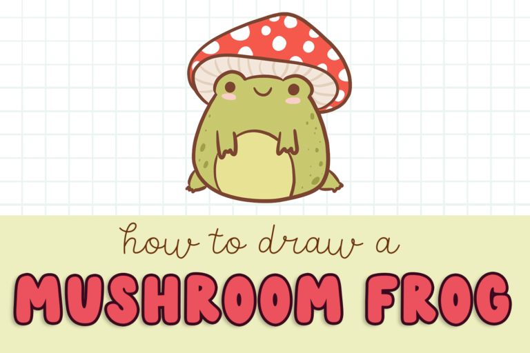 how to draw a cute mushroom frog step by step