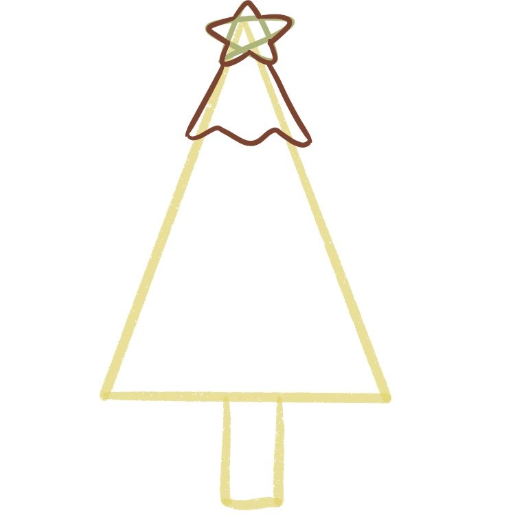 draw the first layer of the christmas tree
