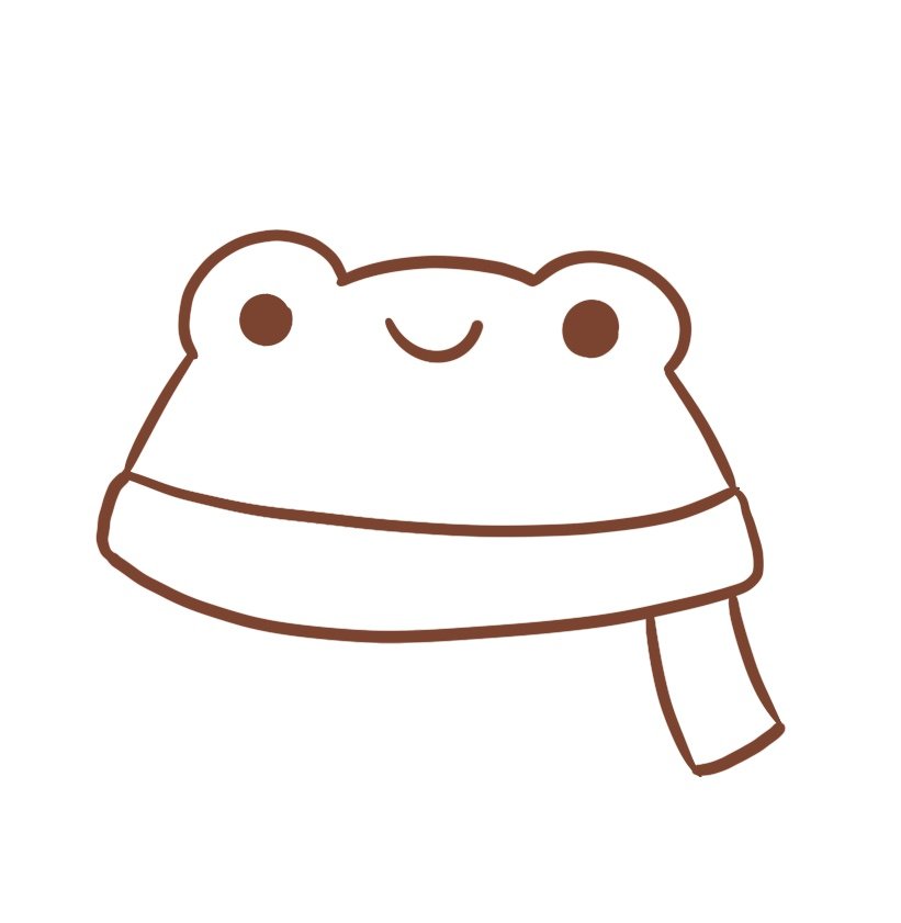 draw the frog's scarf