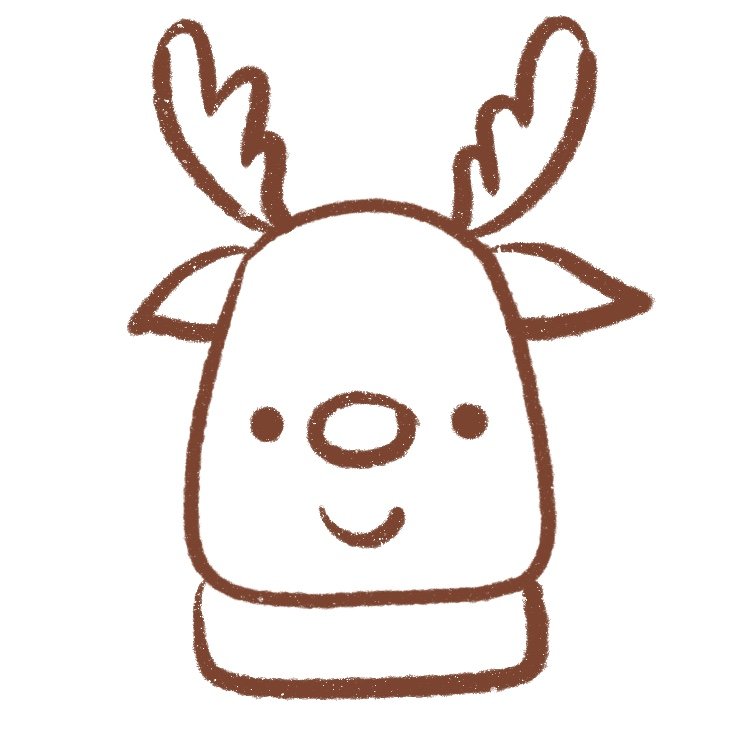 draw the scarf around rudolph's neck