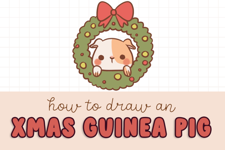 how to draw a christmas guinea pig